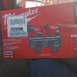 Milwaukee M12 Subcompact Brushless Two Tool Combo Kit