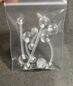 Pregnancy Belly Button Rings 5 Sizes W/ 2 Extra Balls BRAND NEW!