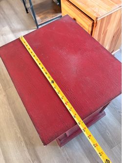 Small Red Cabinet Side Table