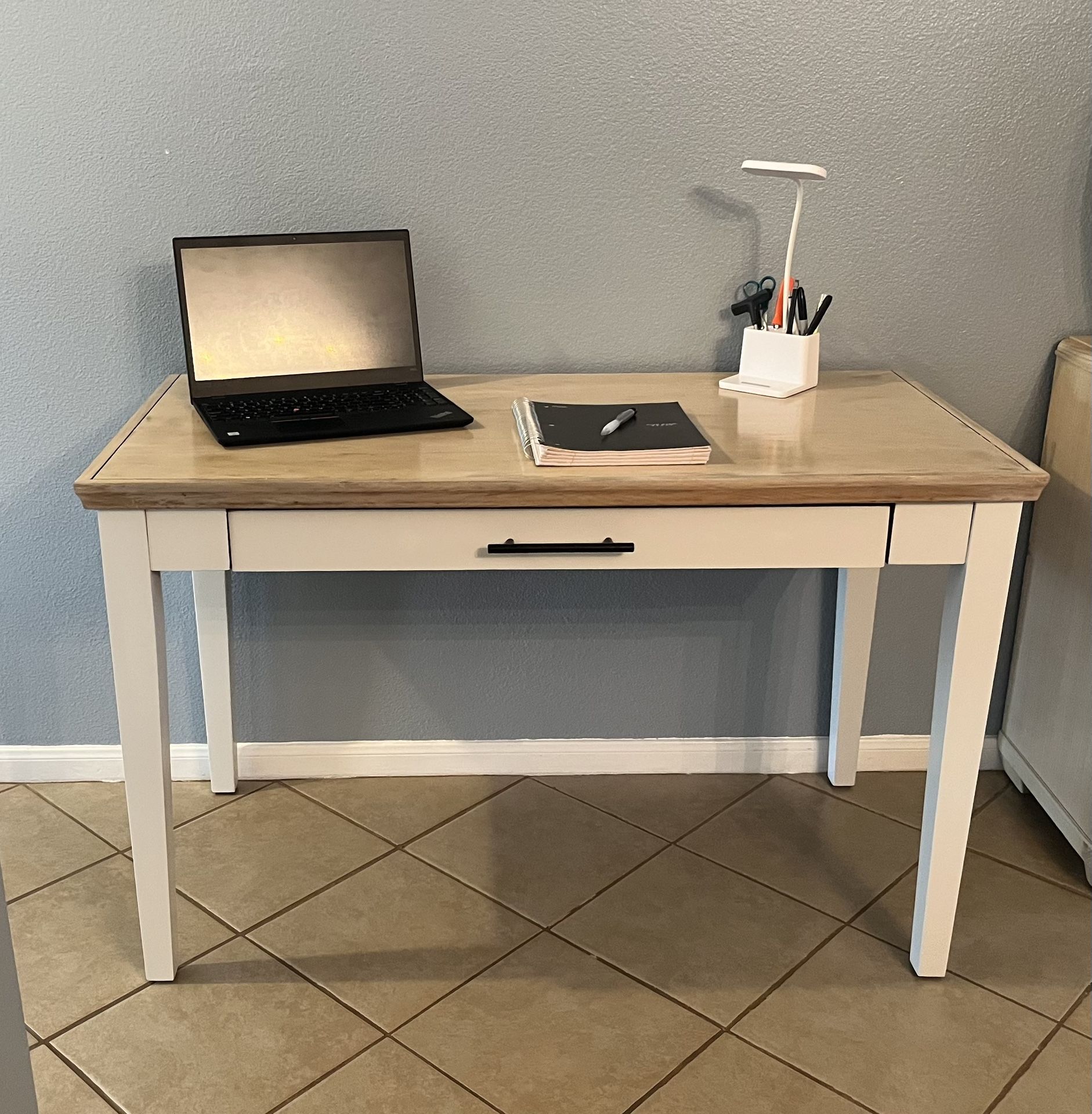 Solid Wood Desk with Integrated Drawer