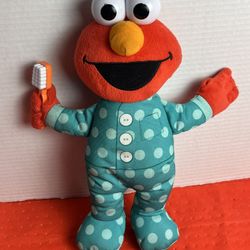 2019 Hasbro Sesame Street BRUSHY BRUSH ELMO Talking Singing Plush 12" Tested ✅