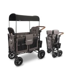 NEW WONDERFOLD W2 Luxe Double Stroller Wagon 2 Seater - Charcoal Grey
