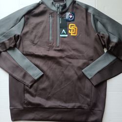San Diego Padres Antigua Men's Team Quarter-Zip Pullover Sweater Brown