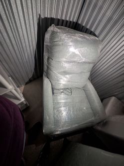 Compact power recliner- soft blue/sea foam- Great condition
