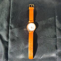 Stylish Skagen Denmark Women’s Watch - Tan Leather Strap - NEW BATTERY