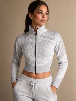 Women's Cropped Zip-Up Track Jacket