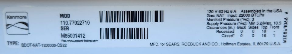 Refurbished Kenmore 110.77022710  Coin-Operated Front Load Gas Dryer