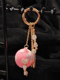 Pink Soccer themed keychain/ purse charm.