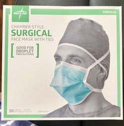 Chamber Style Surgical Face Mask With Ties 50 Pc Medline