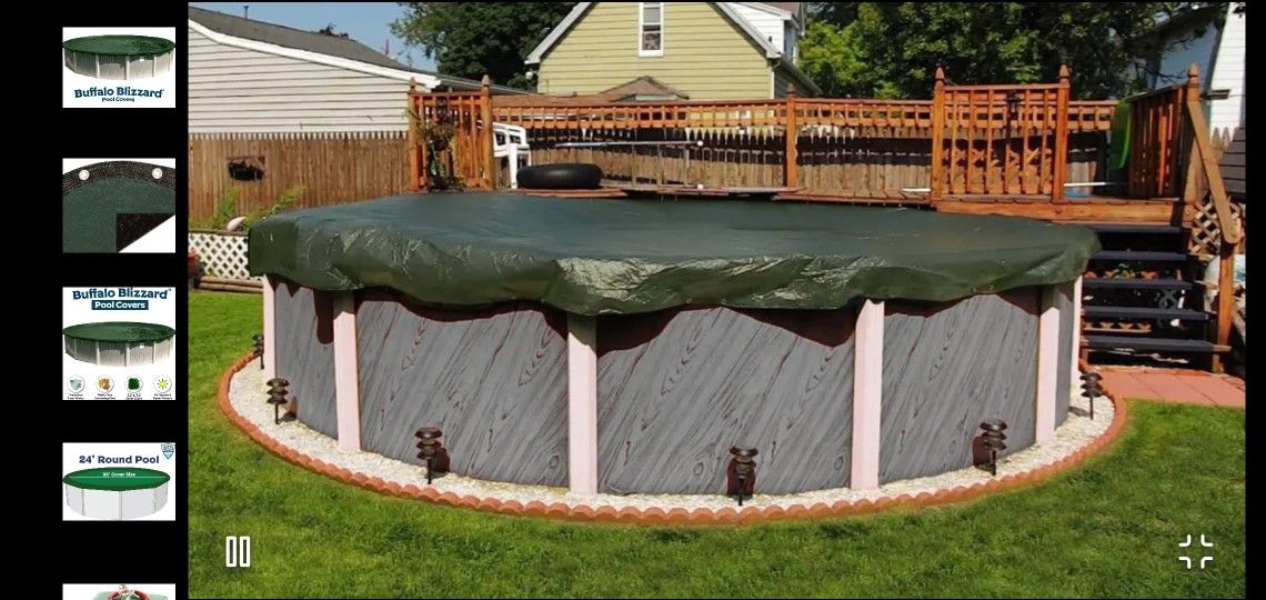 Buffalo Blizzard® Supreme Plus Green/Black Winter Cover for a 24' Round Pool
