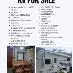 Fifth-wheel RV/casa Rodante