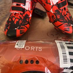 Red Soccer Clears Size 4 Big Kids Or 5.5 Ladies With Matching Shin Guards