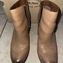 Kork-Ease Natalya Leather Ankle Boots Desert Natural Size 8.5 M Euro 40 K35402