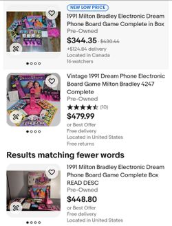 $120 OBO - Vintage 1991 Milton Bradley Electronic Dream Phone Board Game Complete Box- read description (these are currently selling on  eBay for $500