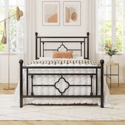 Black Twin Size Victorian Style Bed Frame 