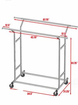 Heavy duty double rail clothing