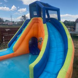 Inflatable Water Park Slide With Air Pump Included