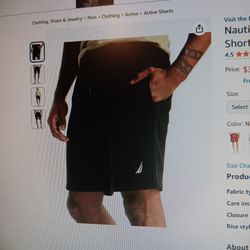 Nautica Mens Cotton Fleece Shorts. L, NEW