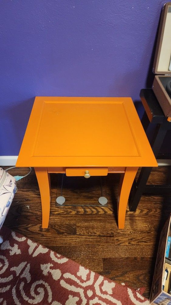 Orange End Table
