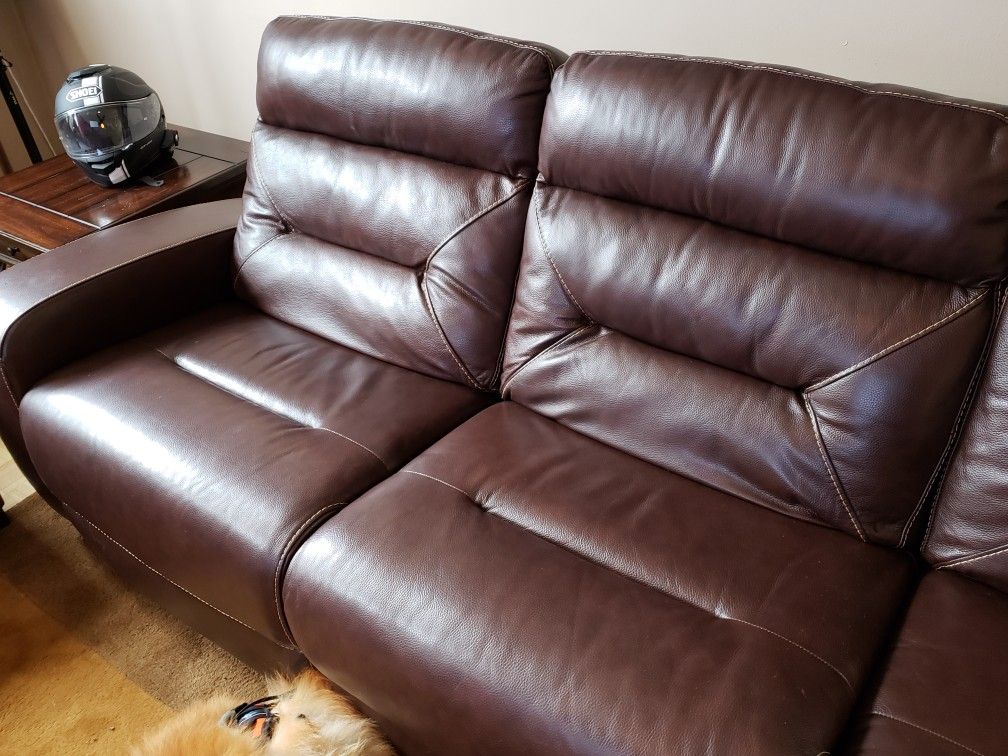 Leather sofa loveseat