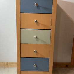 5 Drawer Multi-color Wooden Cabinet