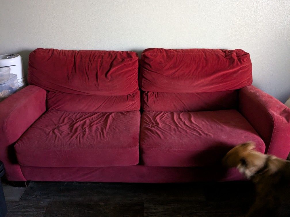 Red Couch And Loveseat
