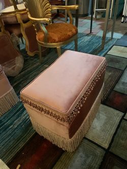 Rectangle Custom Pink Velour - Velvet Style Ottoman w/ Tassels $125 Each OBO!