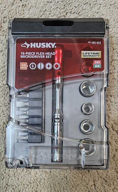 Husky 16 Pieces Flex Head Microdriver Set