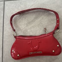 True Religion Red Leather Purse