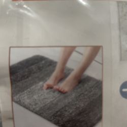 New - Plant Elegant Bathroom Rug (Size: 16” x 24”) Gray