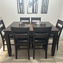 Expandable Dining Kitchen Table + 6 Chairs