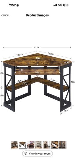 VECELO Corner Computer Desk with Keyboard Tray & Storage Shelves