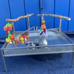 Stainless Steel- Parrot Table Top Playpen … Very Nice And Top End … New , Two Models Avail … Hard To Find, Will Ship  !! 