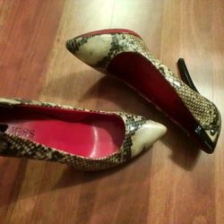 Guess Snake Heels Red Bottom