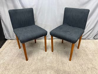 WEST ELM Ellis Charcoal Fabric Dining Chair (Set of 2)