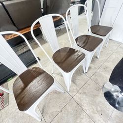 Metal Dining Chairs Set 