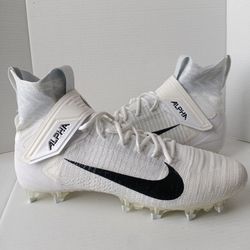 Size 16 Nike Alpha Menace Elite 2 Flyknit White Men's Football Cleats