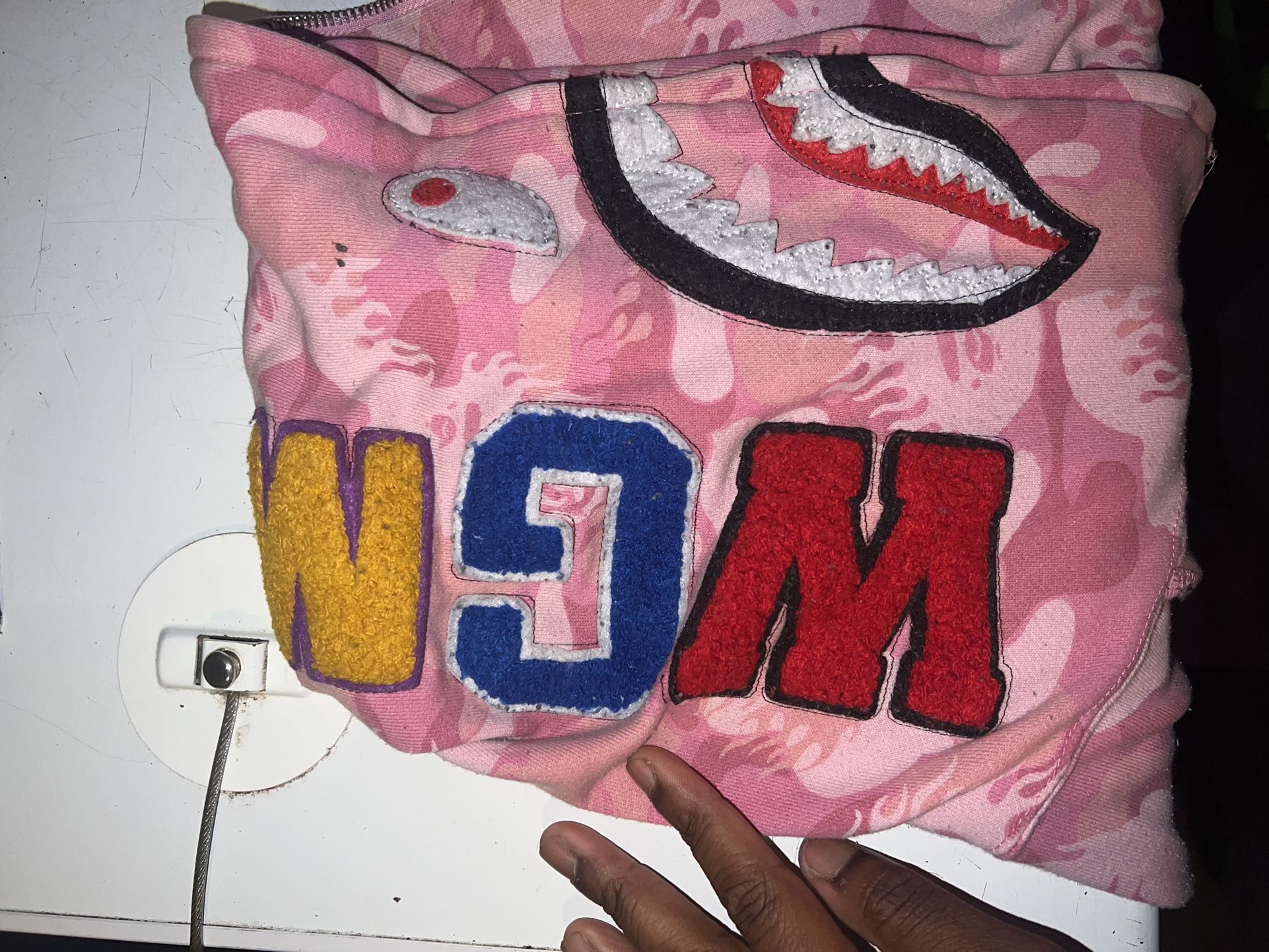 Pink bape hoodie 
