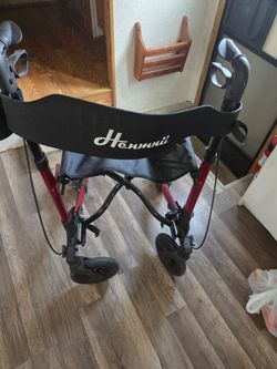 Henmnii Rollator Walker For Seniors Wide Seat Backrest All-Terrain Wheels Fold