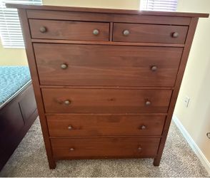 Tall Wood Dresser with 6 Drawers