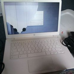 HP Chromebook Broken Screen And Has Charger , Working Well