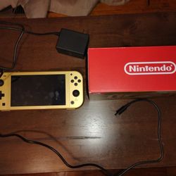 Nintendo Switch Lite Zelda Gold Edition With Screen Protector Applied