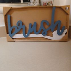 New Wood ToothBrush Plaque great Bathroom Decor 19" W x 10" H New in box. $5