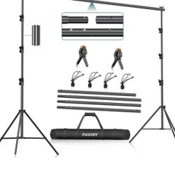FUDESY Photo Video Studio 10 x 10Ft Heavy Duty Adjustable Backdrop Stand,Background Support System for Photography with Carry Bag,Two Pieces Spring Cl