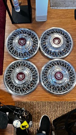 15" Inch Cadillac Wire Spoke HUBCAPS. 2pairs