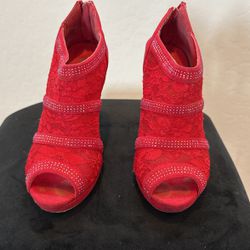 Red Heels With Sequins