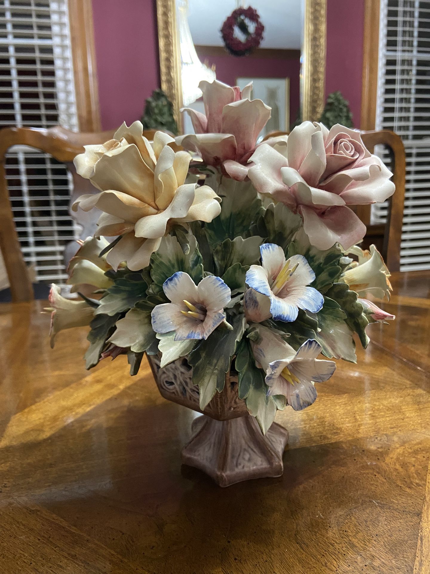 Vintage Capodimonte Italian Porcelain Flowers