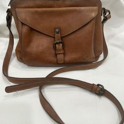 Patricia Nash Cognac Leather Crossbody Bag/Purse