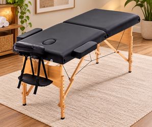 Portable Folding Massage Table with Wooden Legs