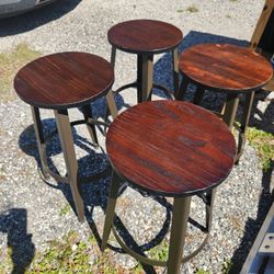stools - wood & heavy steel 24"